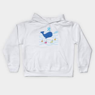 whale and friends Kids Hoodie